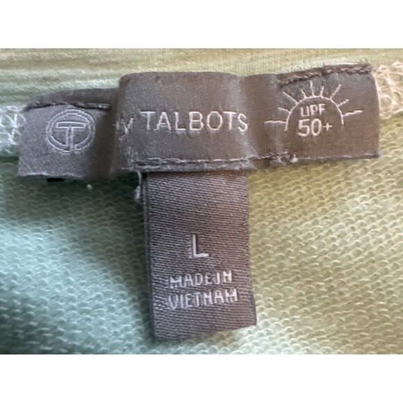 T by Talbots GREEN Knit Long Sleeve Crew Neck Top UPF 50+ Activewear Sz Large - Picture 8 of 8